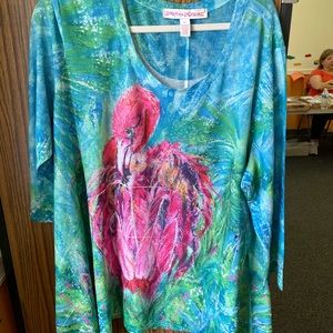3XL flamingo long sleeve top